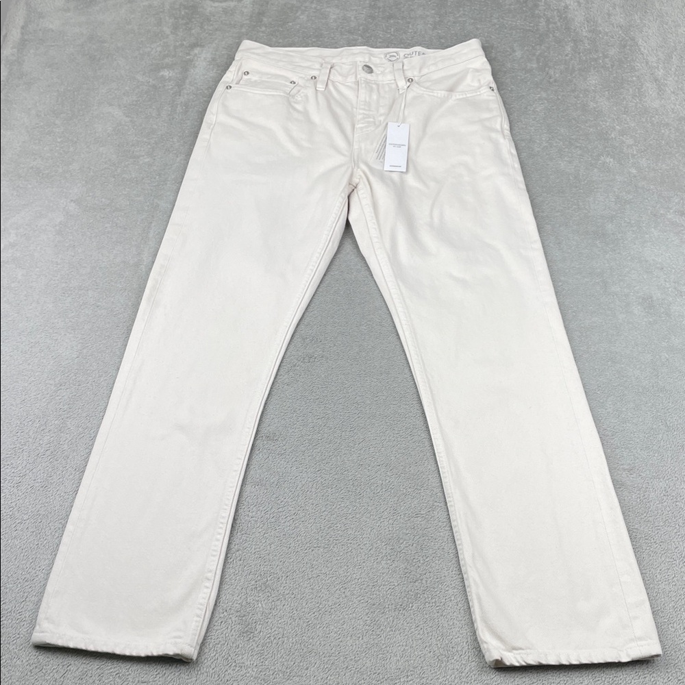 NEW Outerknown 29x30 Men's The Dunes Straight Off-White Denim Pants FLAW